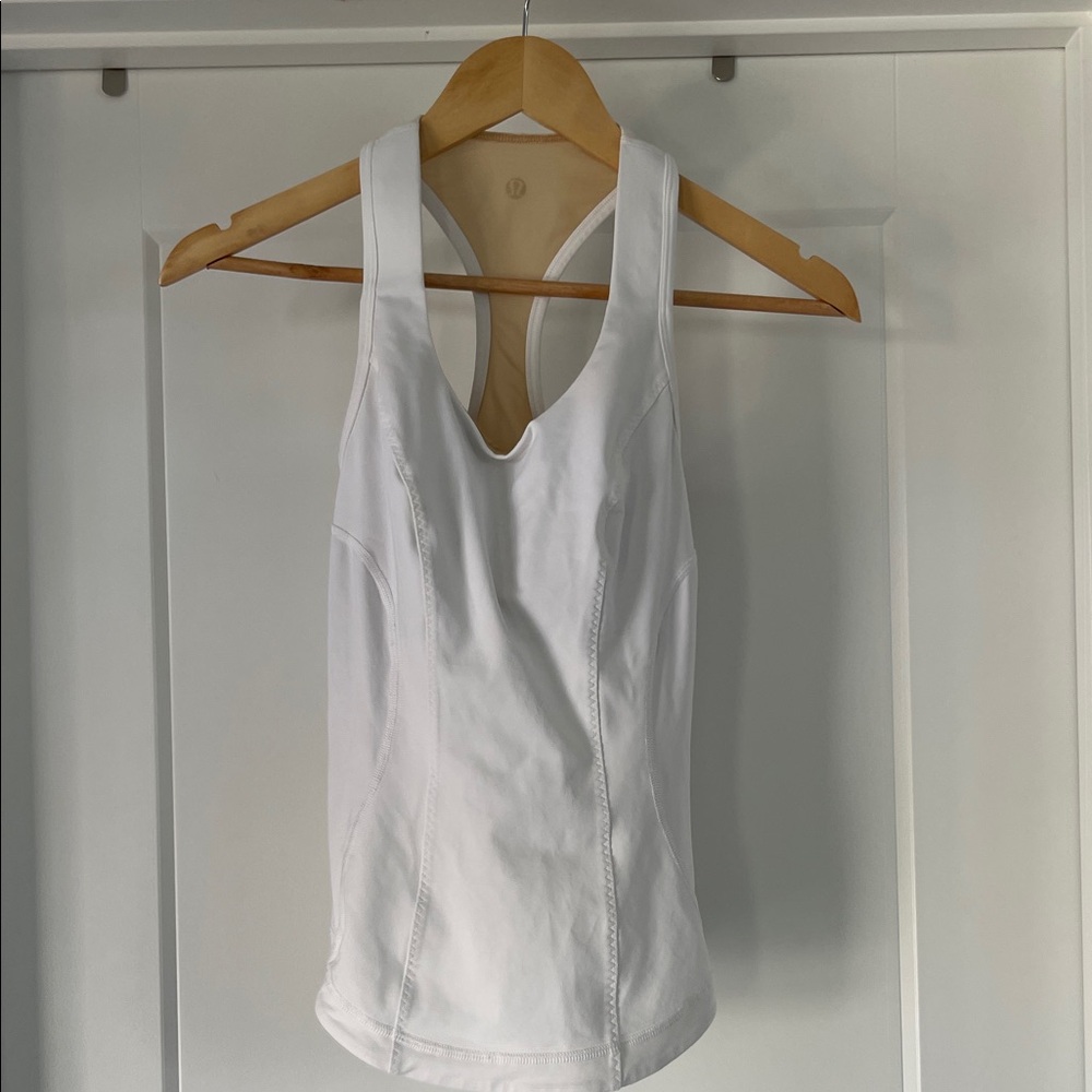 Lululemon Athletica White Racerback Tank Top